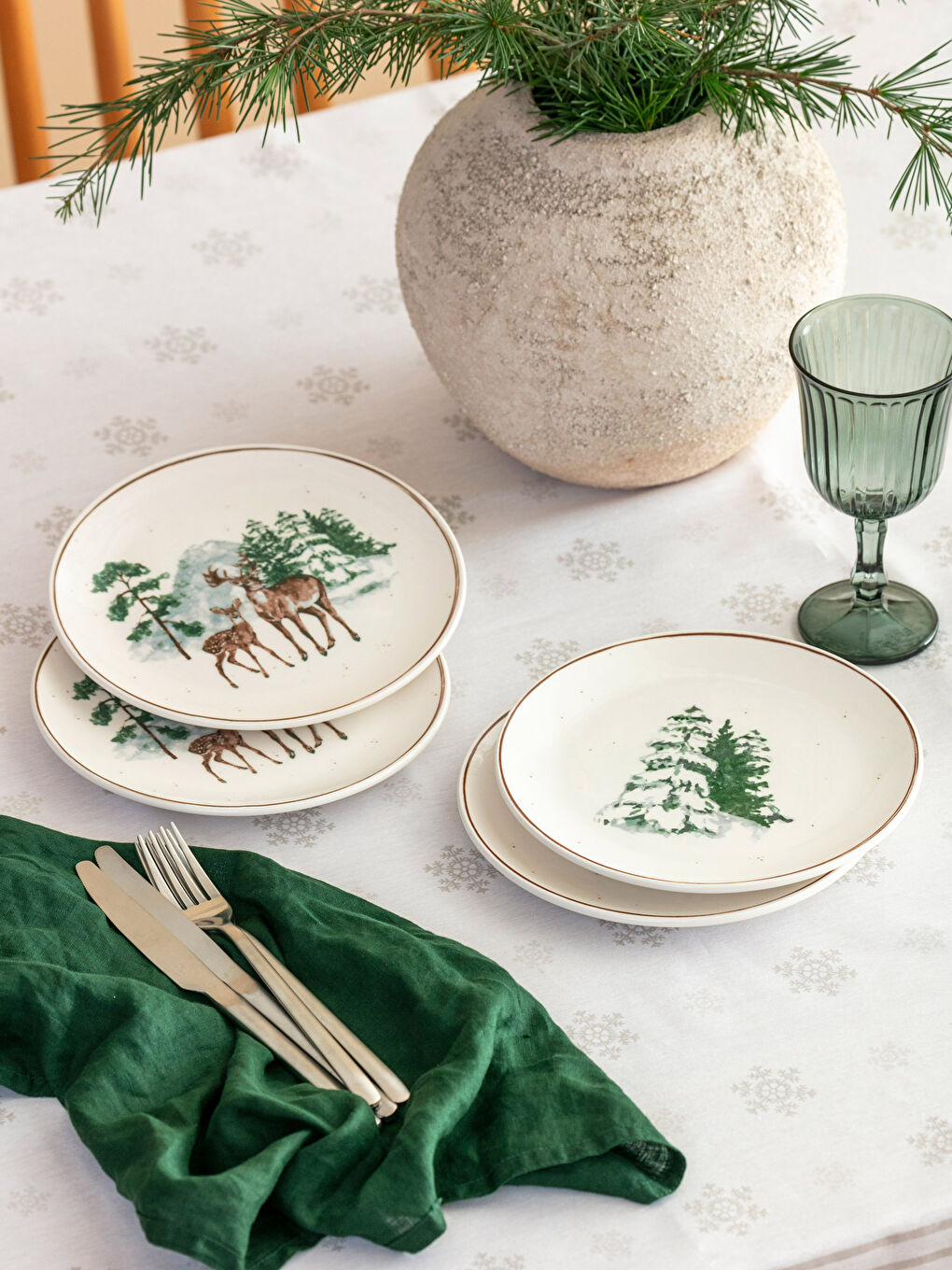 Printed Ceramic Cake Plate 4-pack 19 cm-1