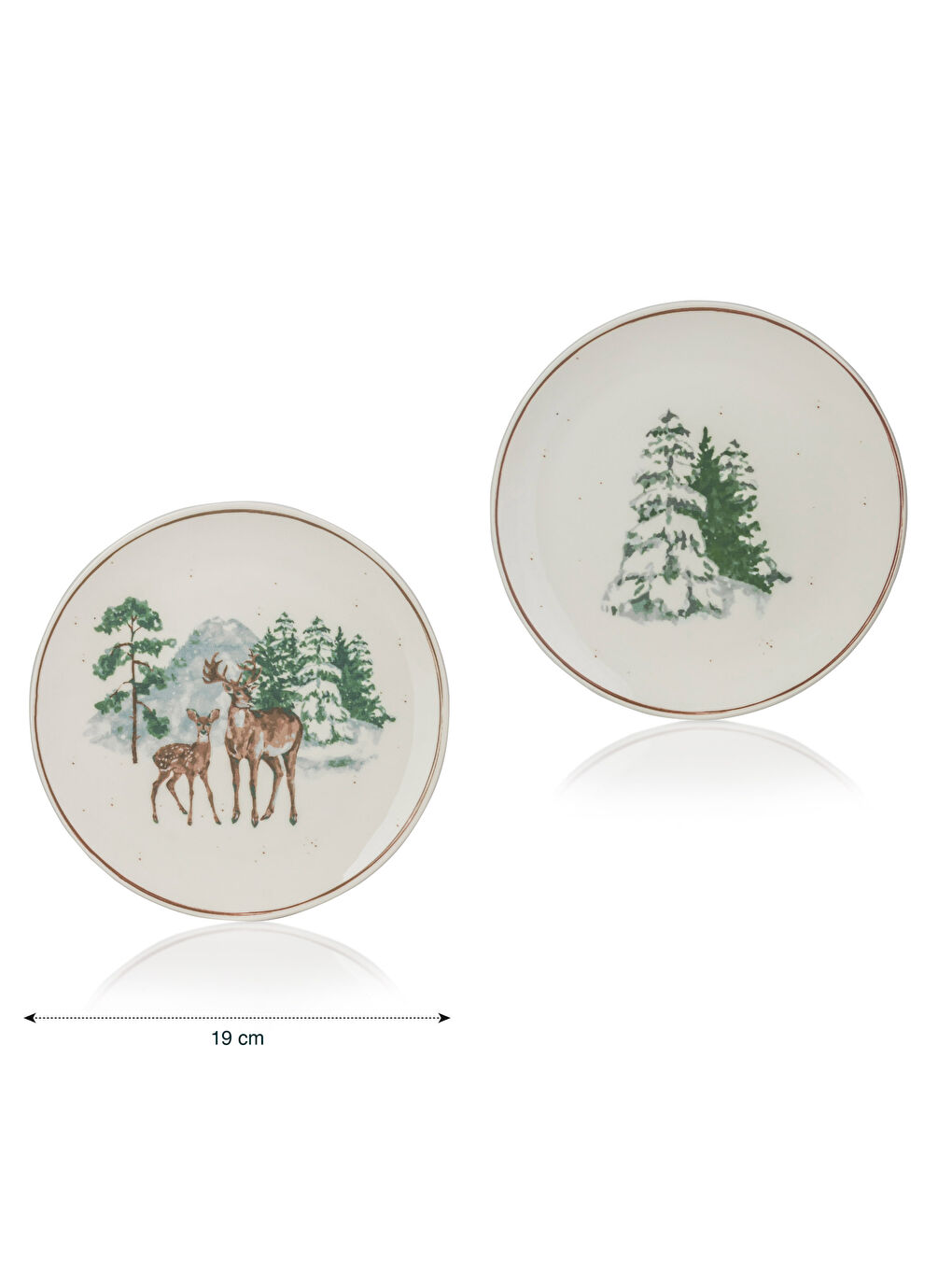 Printed Ceramic Cake Plate 4-pack 19 cm-4