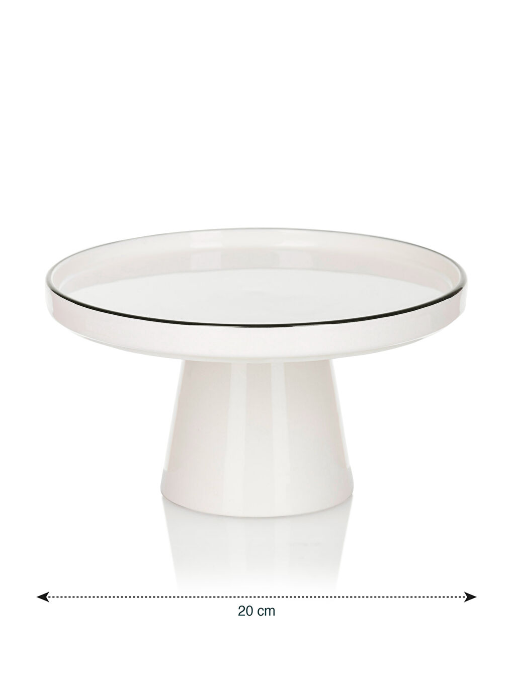 Siyah Seramik Ayaklı Kek Standı 20 cm-3