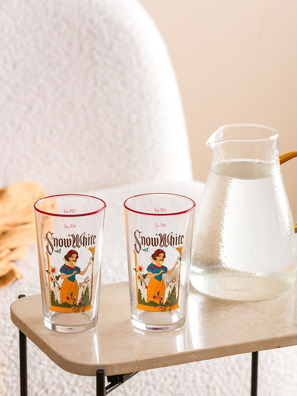 Karışık Pamuk Prenses Baskılı Bardak Seti 570 ml-2