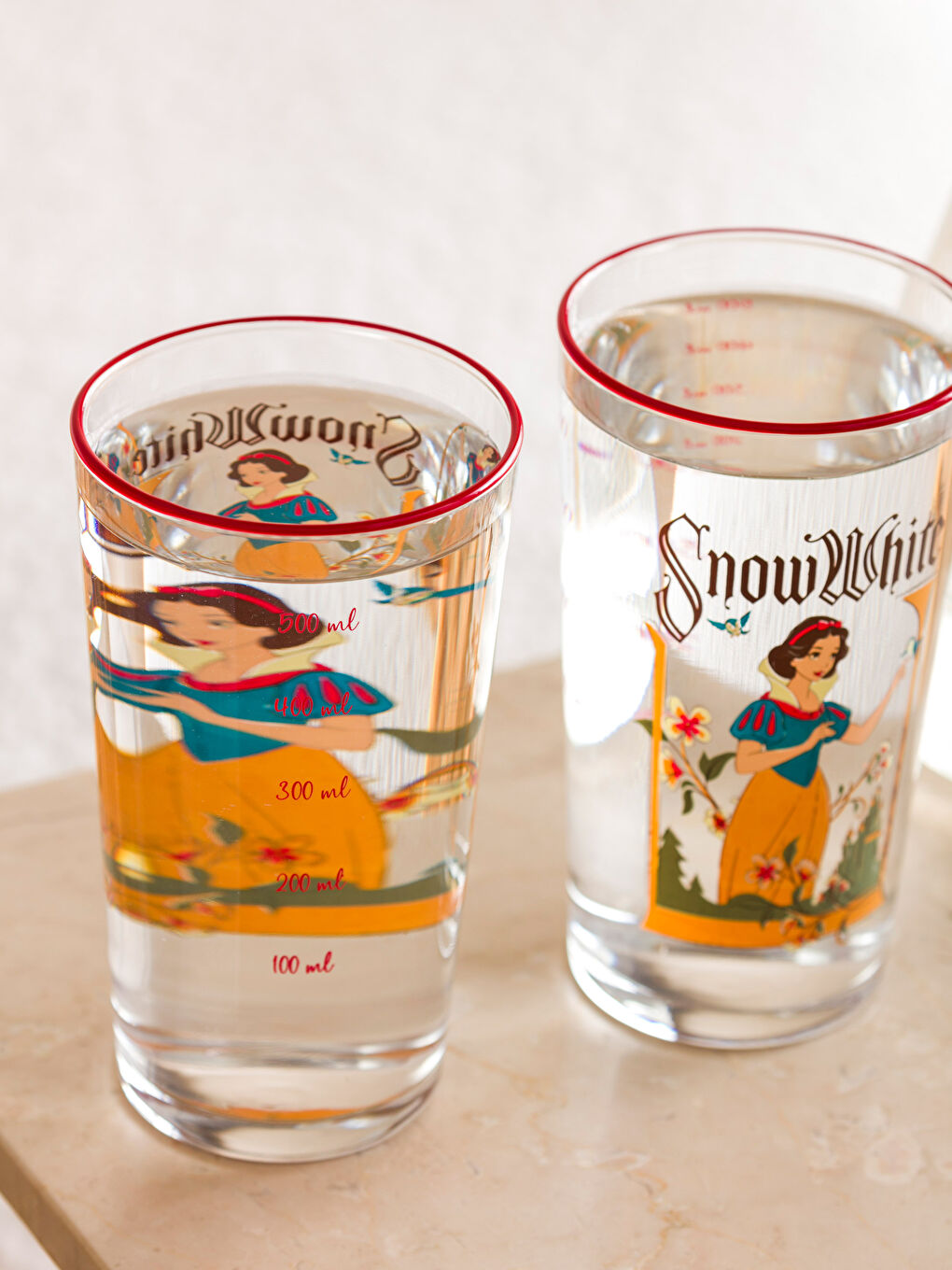 Karışık Pamuk Prenses Baskılı Bardak Seti 570 ml-3