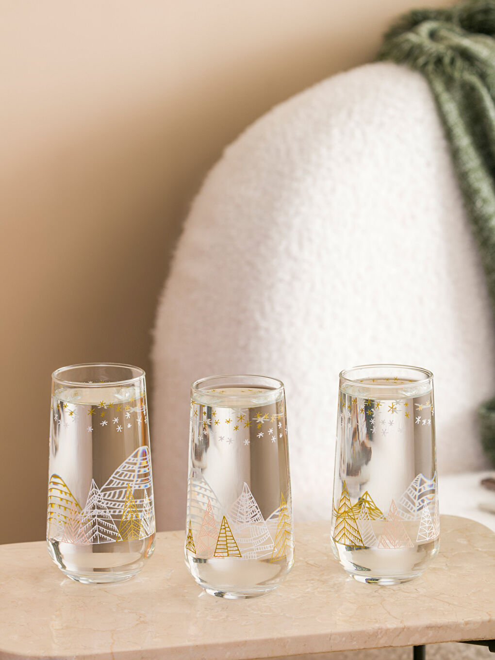 LCW HOME Snowflake Patterned Glass Cup 470 Ml -W3GS06Z8-LUL