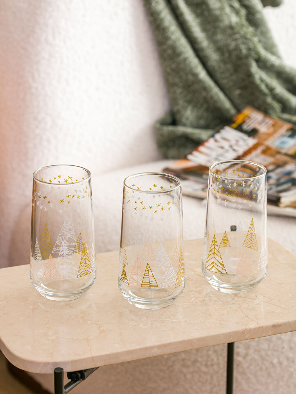 LCW HOME Snowflake Patterned Glass Cup 470 Ml -W3GS06Z8-LUL