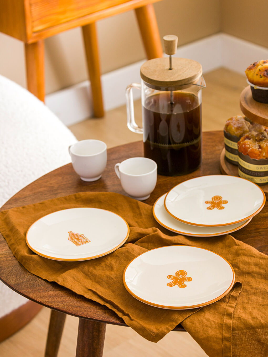 LCW HOME Printed Ceramic Cake Plate 4-pack 16 cm -W3GS18Z8-GQB