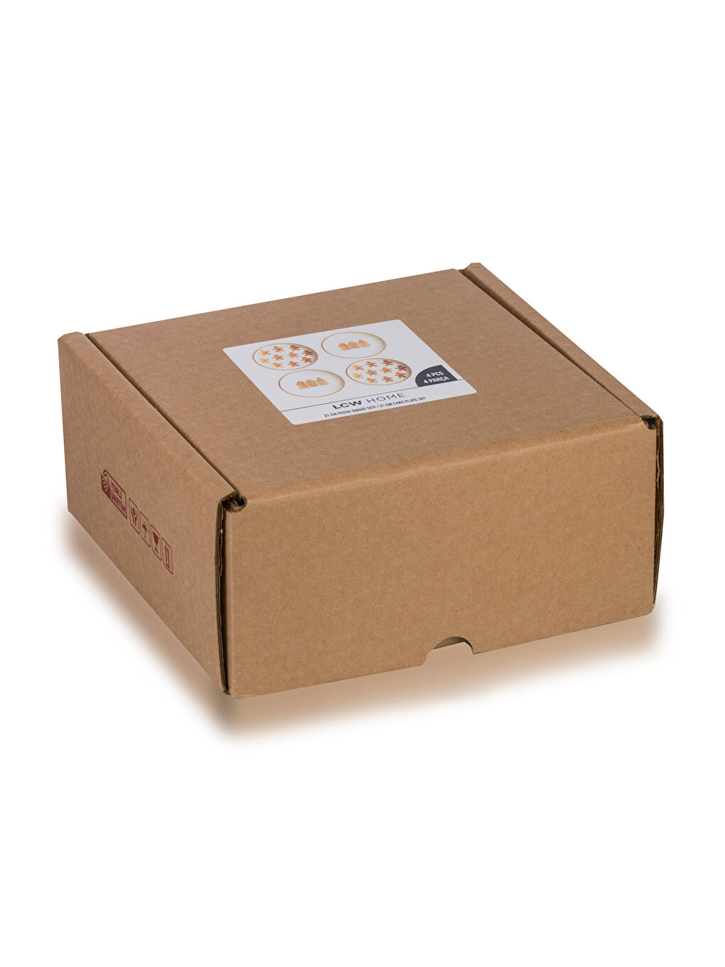 Baskılı Seramik Pasta Tabağı 4'lü 21 cm-3