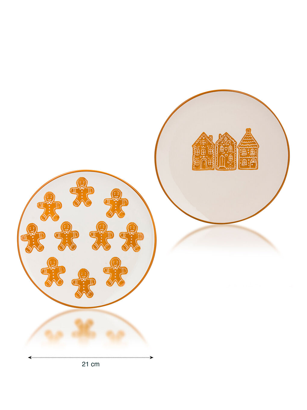 Baskılı Seramik Pasta Tabağı 4'lü 21 cm-4