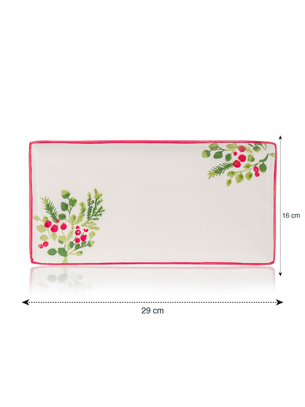 Karışık Çiçek Desenli Seramik Sunum Tabağı 29x16 cm-3