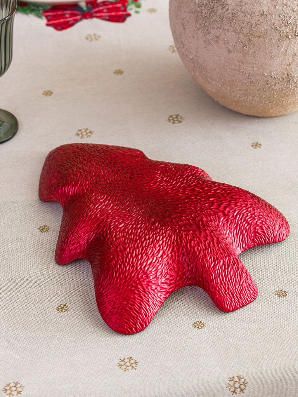 Купа за Ядки от Стъкло с Мотив Борово Дърво 30 см-1