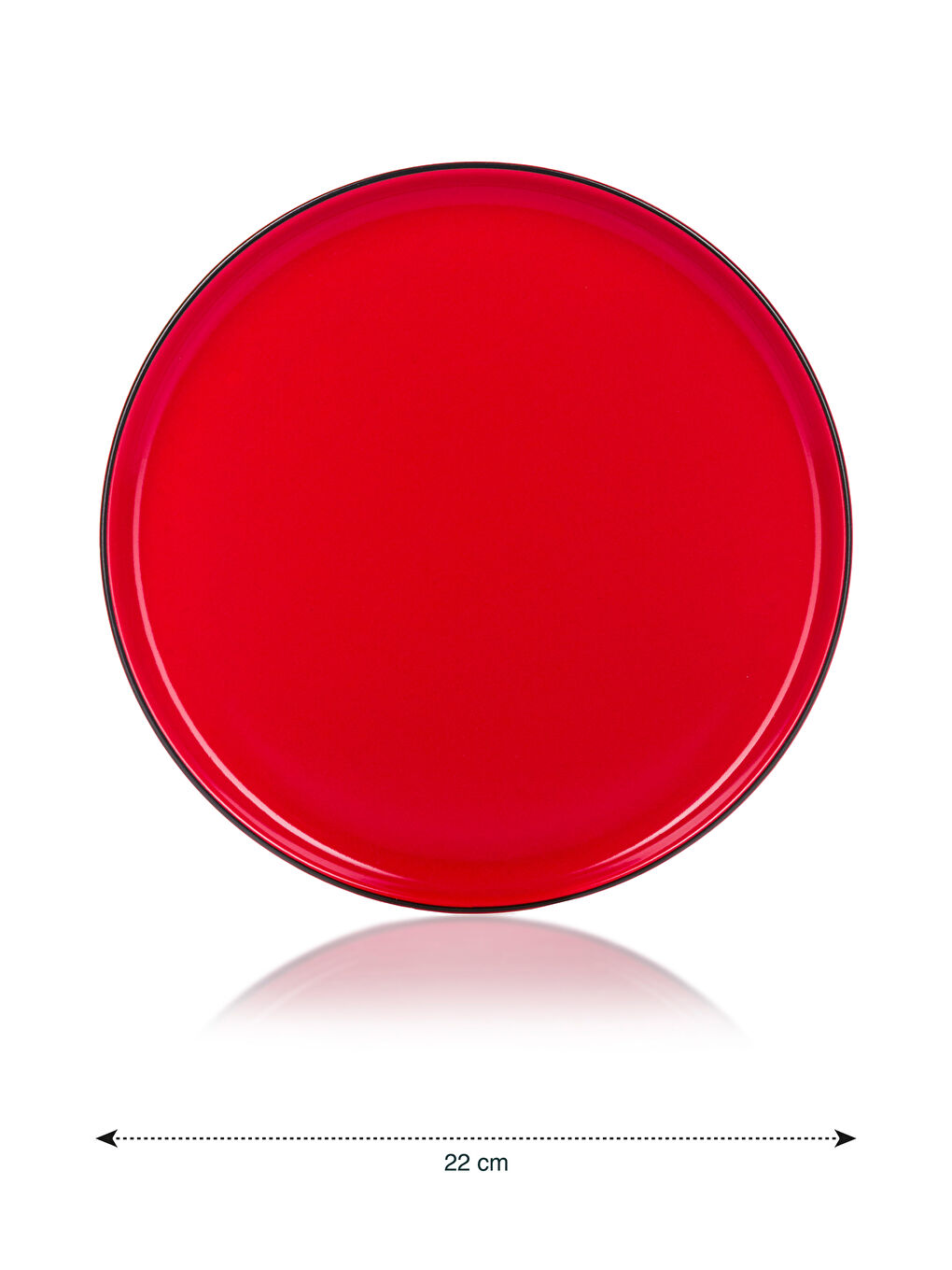 Kırmızı Seramik Pasta Tabağı 4'lü 22 cm-4