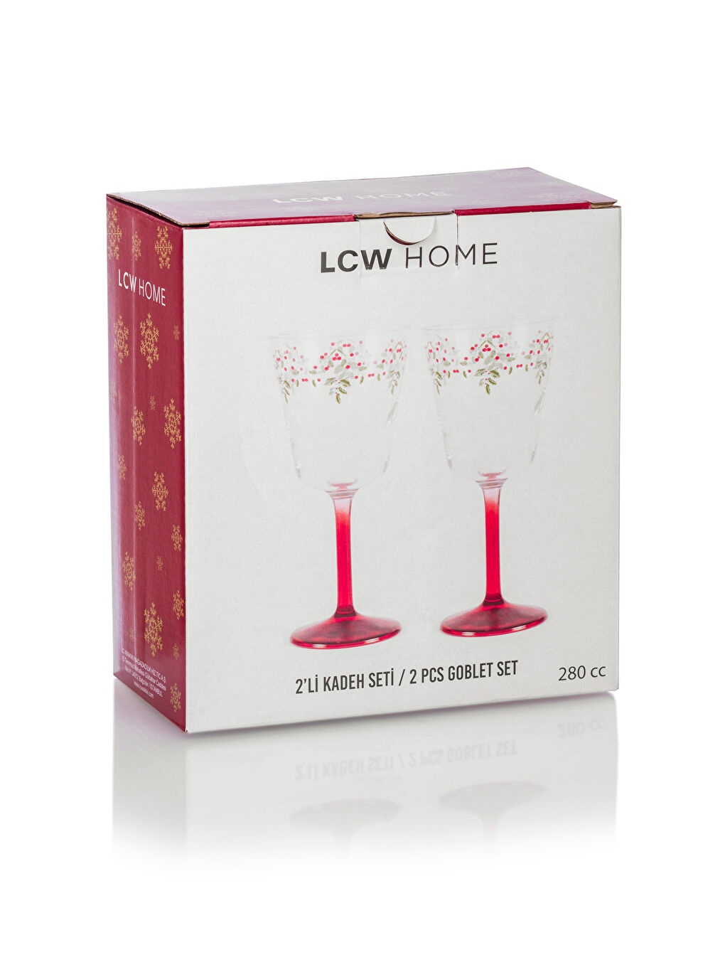 Karışık Çiçek Desenli Cam Su Bardağı 2'li 280 ml-3