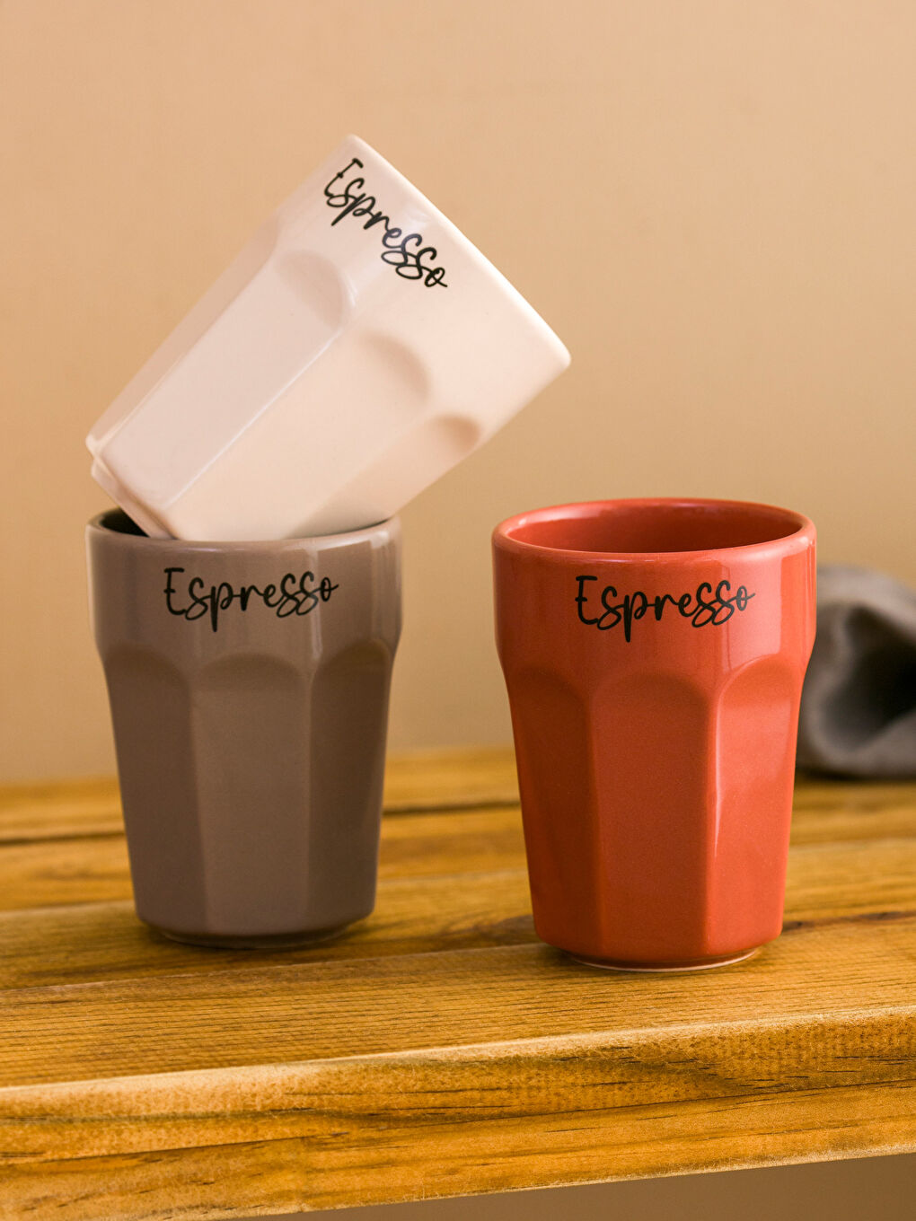 Kahverengi Seramik Bardak Seti 3'lü 280 ml-2