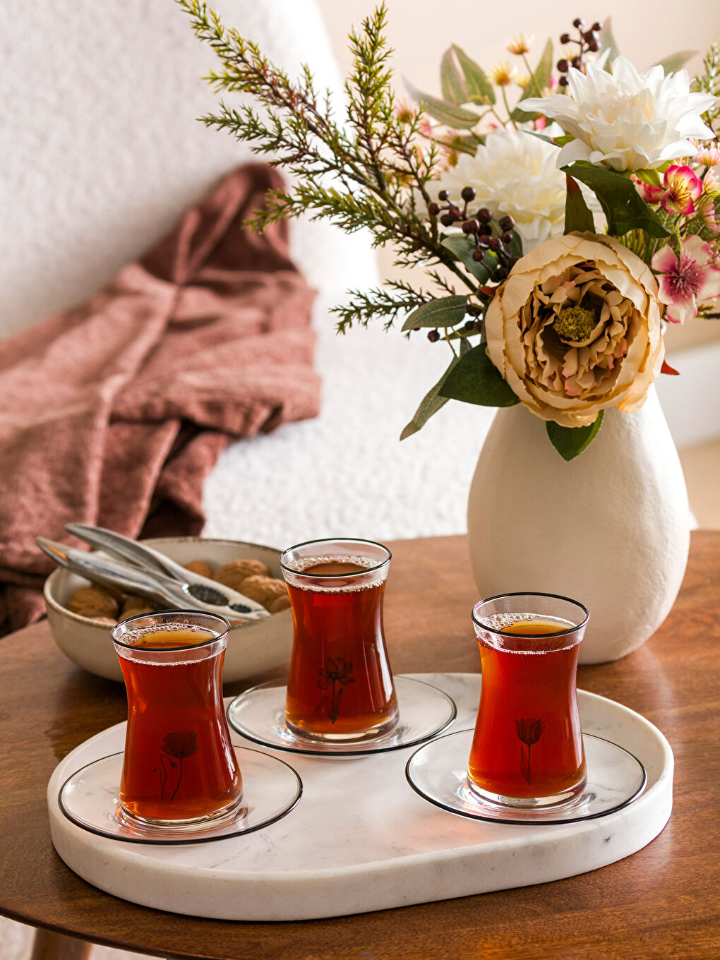 Стеклянный чайный набор на 6 человек 90 мл