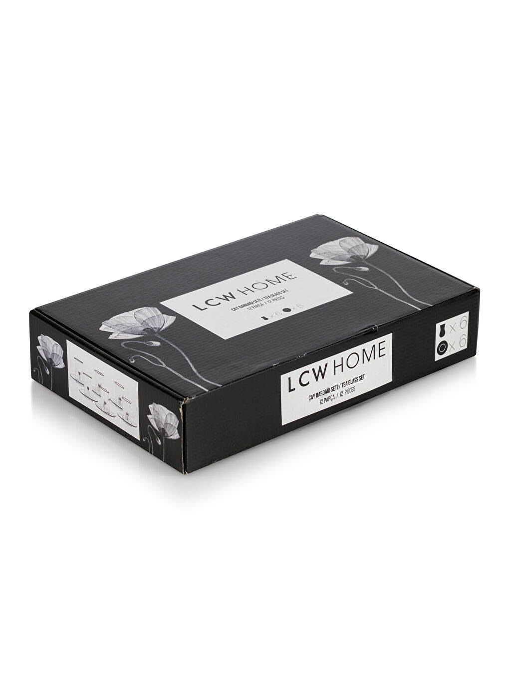 Стеклянный чайный набор на 6 человек 90 мл-3