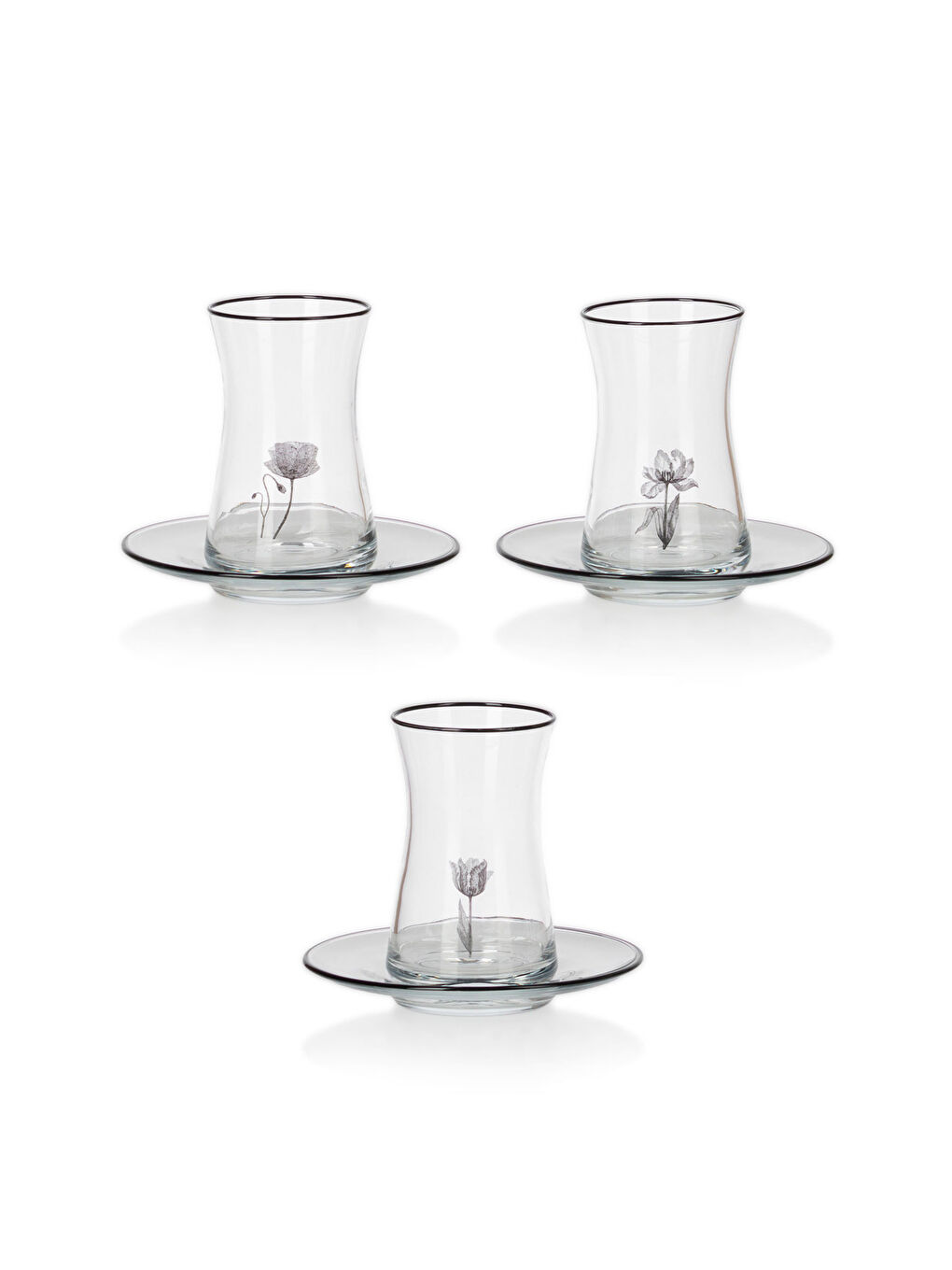 Стеклянный чайный набор на 6 человек 90 мл-4