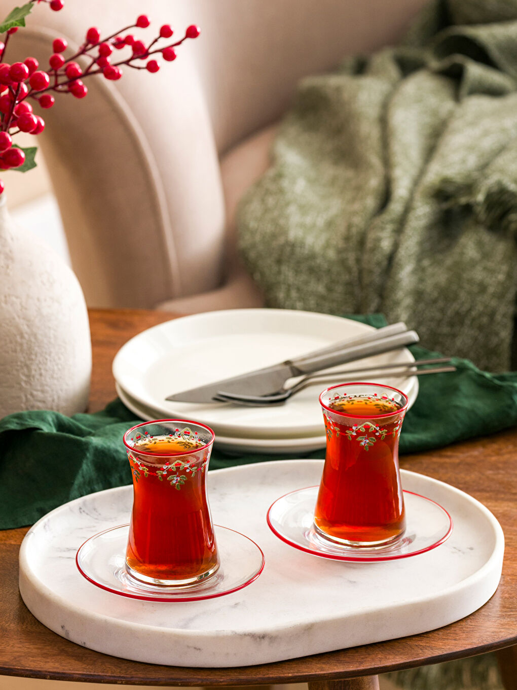 Karışık 6 Kişilik Çay Bardağı Seti 132 ml