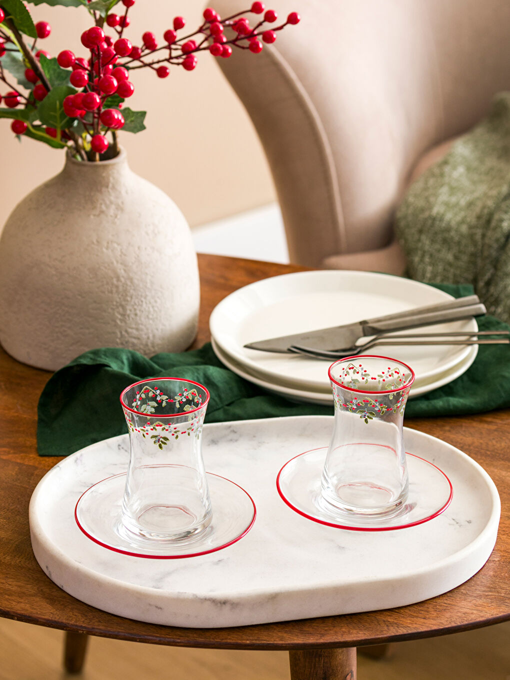 Karışık 6 Kişilik Çay Bardağı Seti 132 ml-1