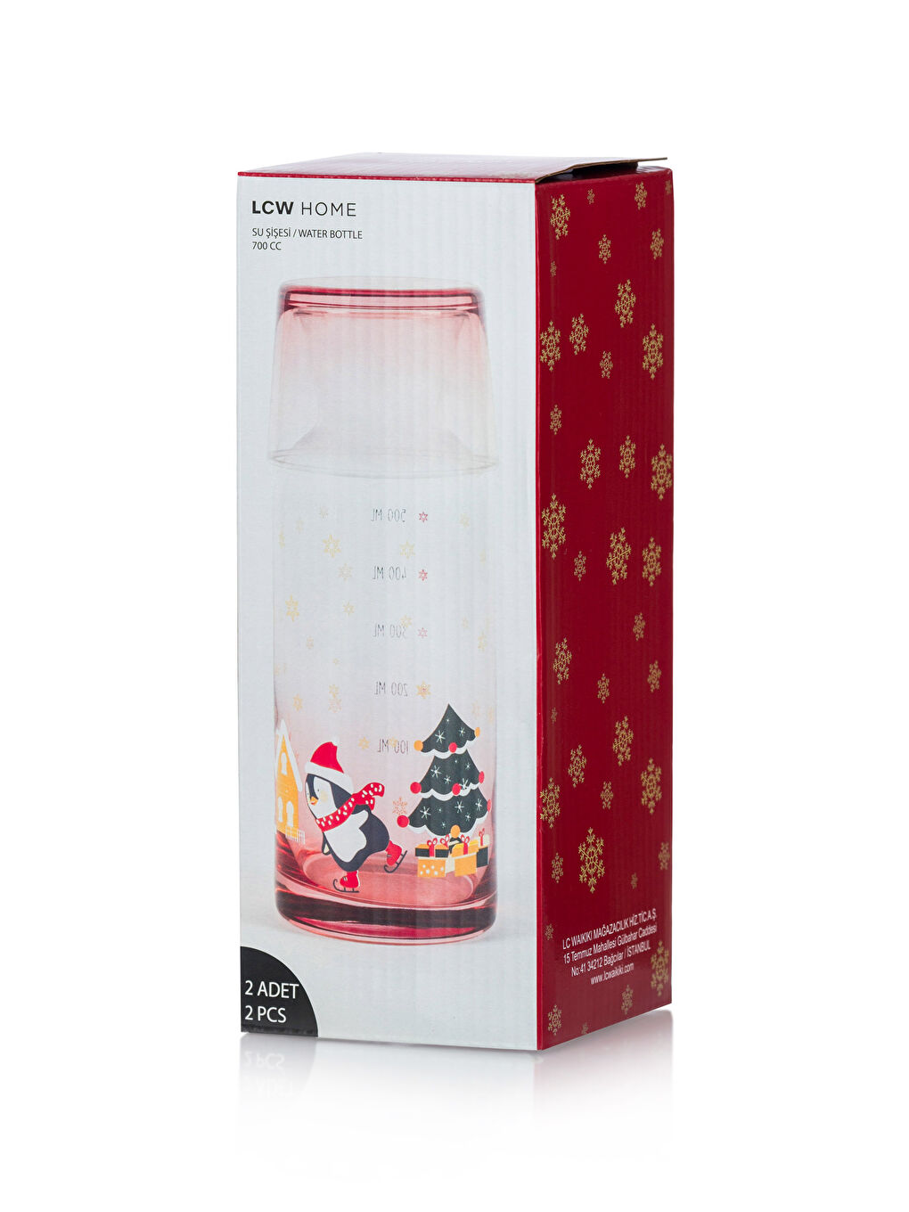 Karışık Yılbaşı Temalı Cam Sürahi 700 ml-4