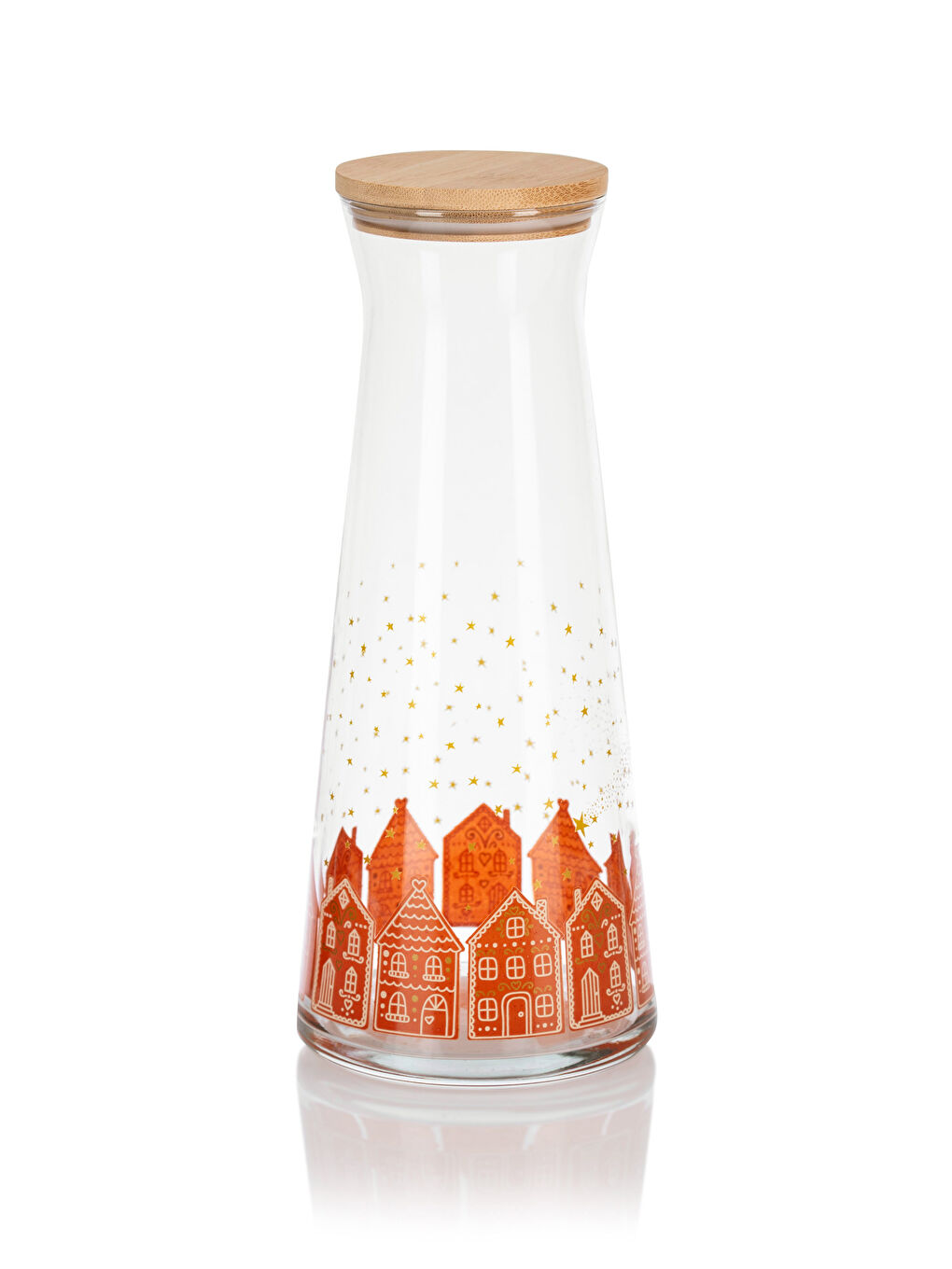 Kahverengi Yılbaşı Temalı Cam Sürahi 1100 ml-4