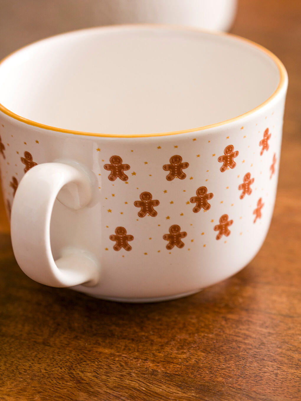 Kahverengi Baskılı Seramik Kupa 490 ml-2