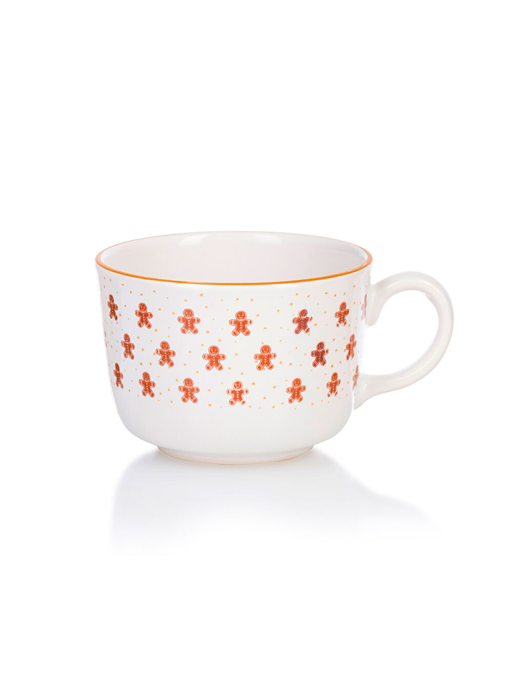 Kahverengi Baskılı Seramik Kupa 490 ml-4