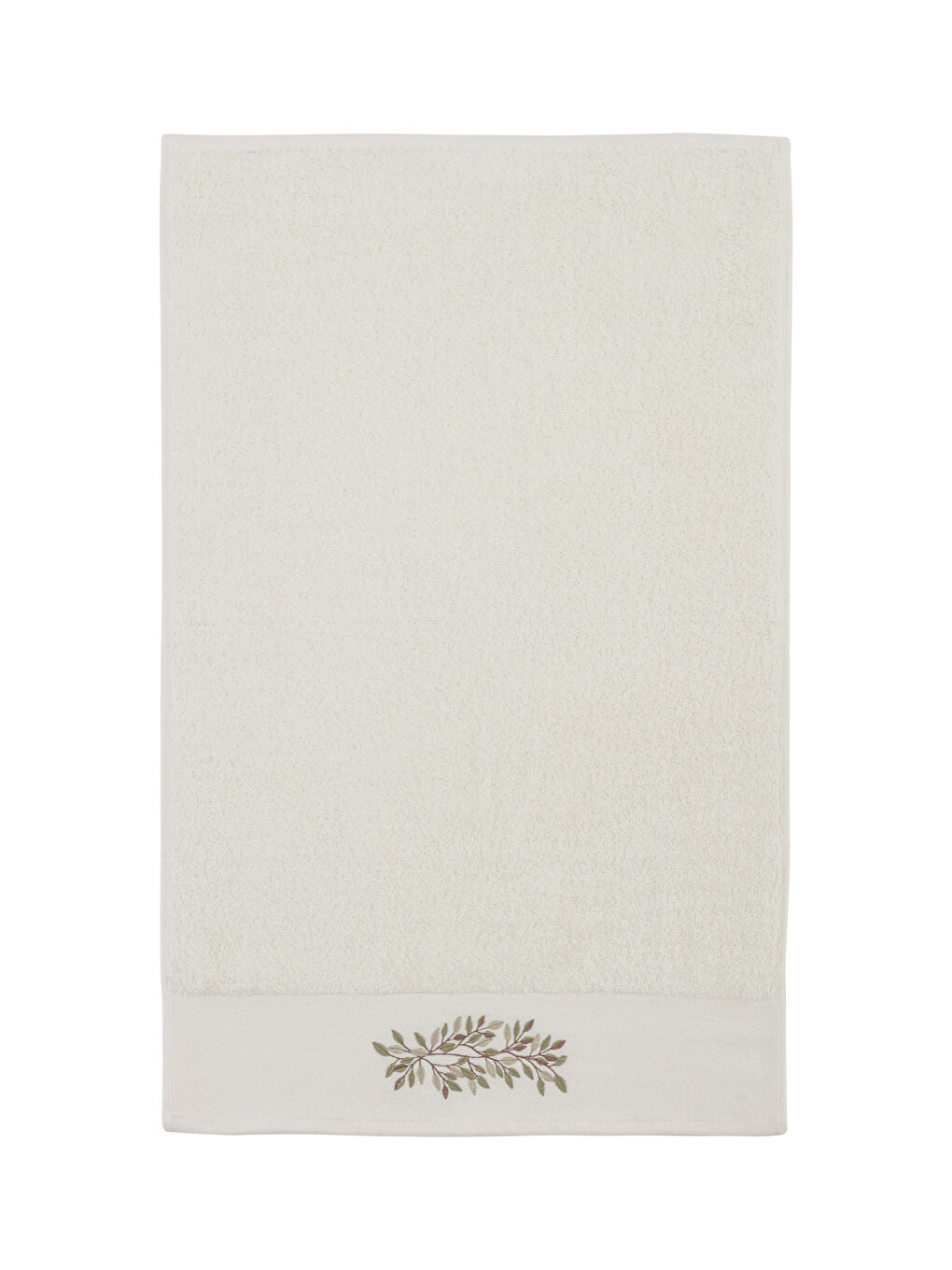 Ekru Nakışlı Pamuklu Yüz Havlusu 50x80 cm-4