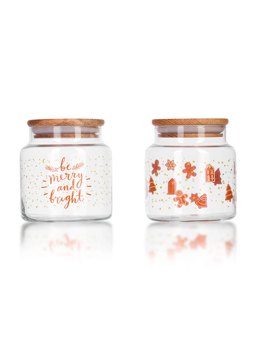 Glass Storage Container with Wooden Lid 2 Pieces 635 Ml-3