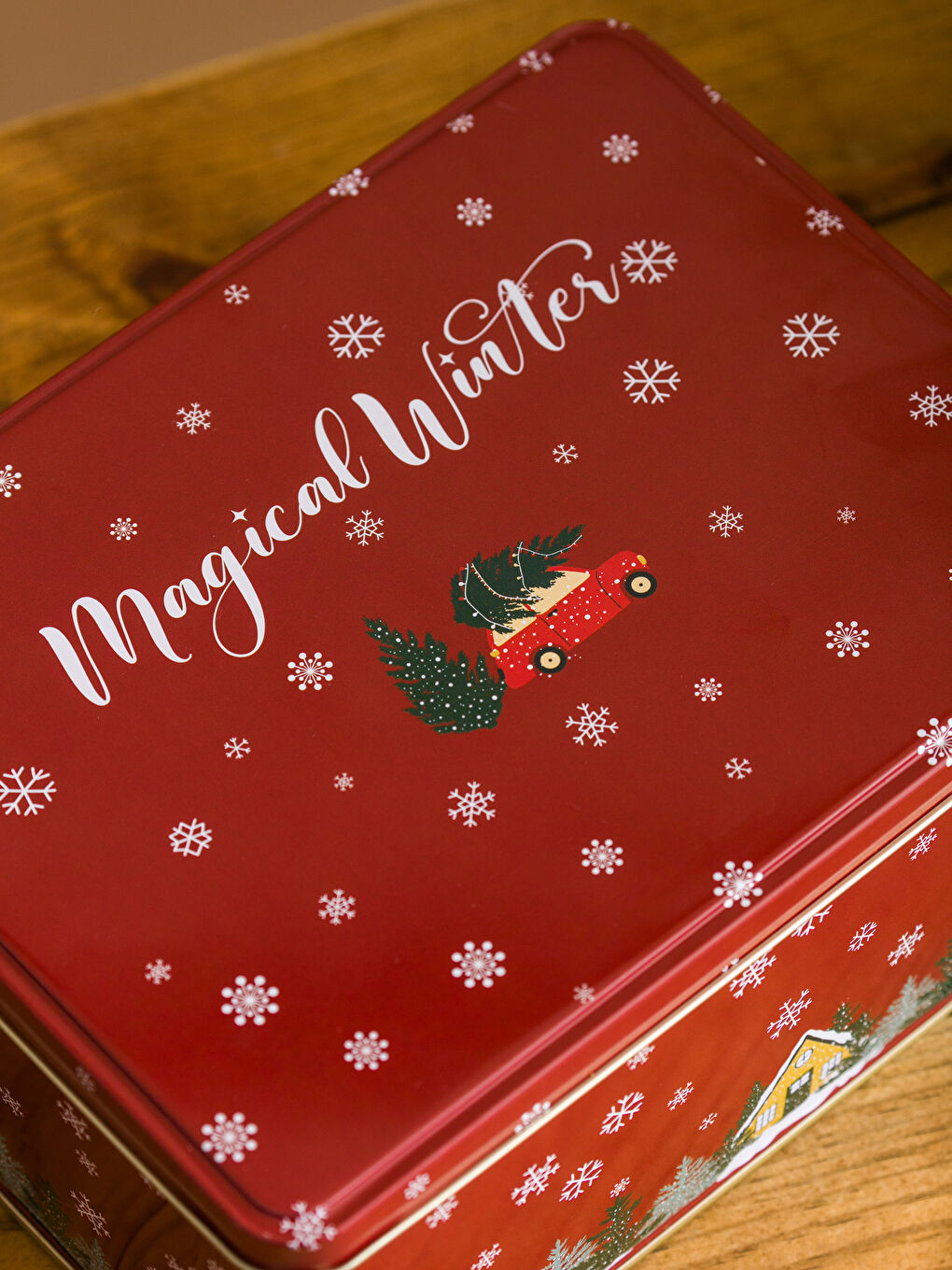 Récipient alimentaire en métal à thème de Noël 22x10 cm-3