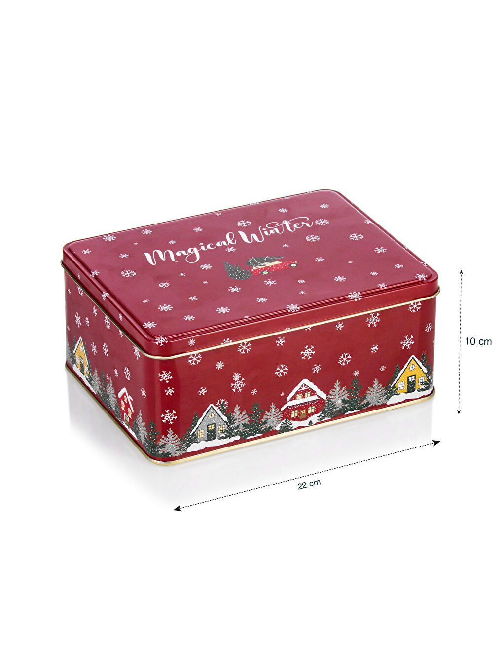 Récipient alimentaire en métal à thème de Noël 22x10 cm-4