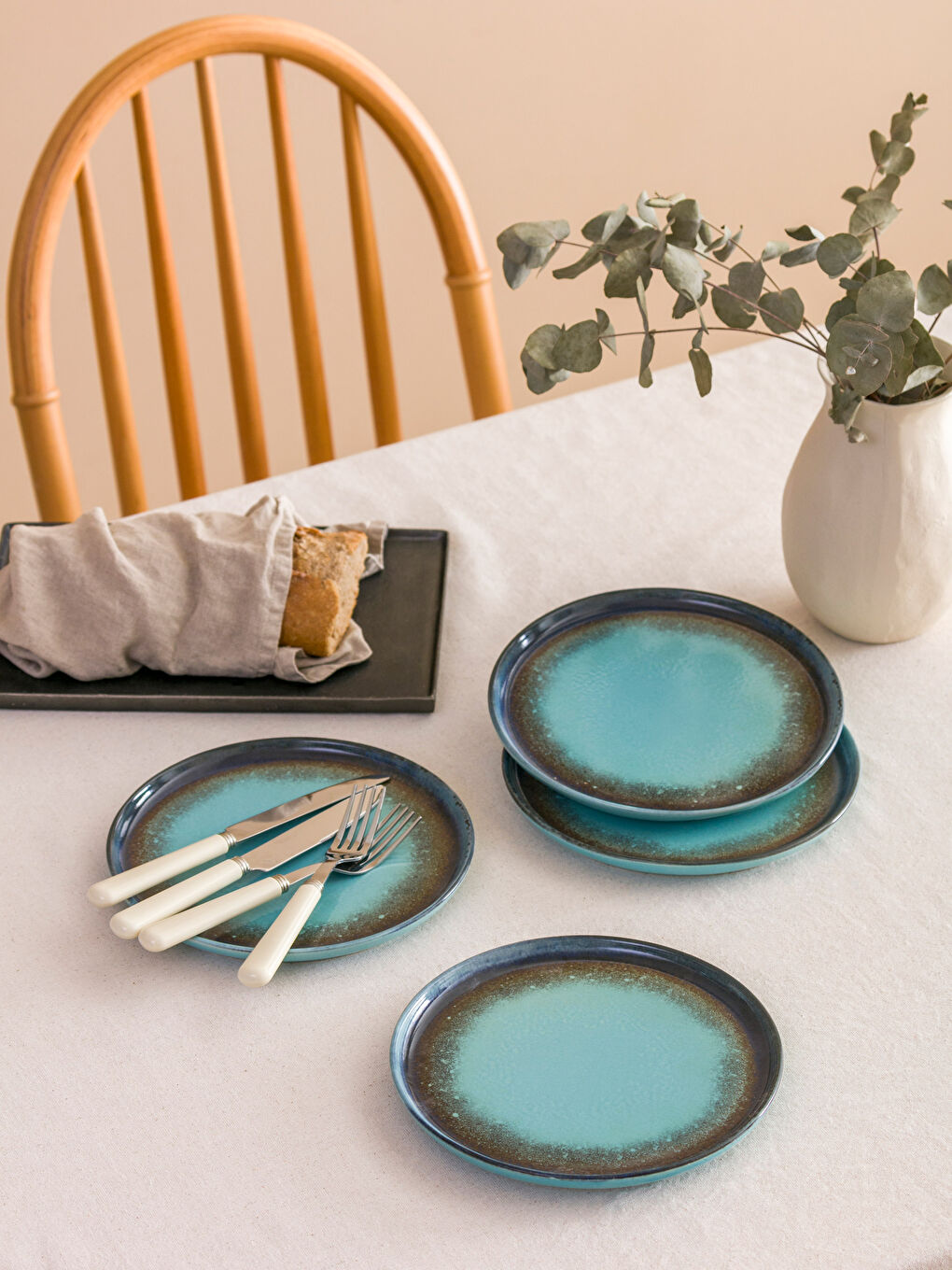 Karışık Baskılı Seramik Tabak 4'lü 22 cm