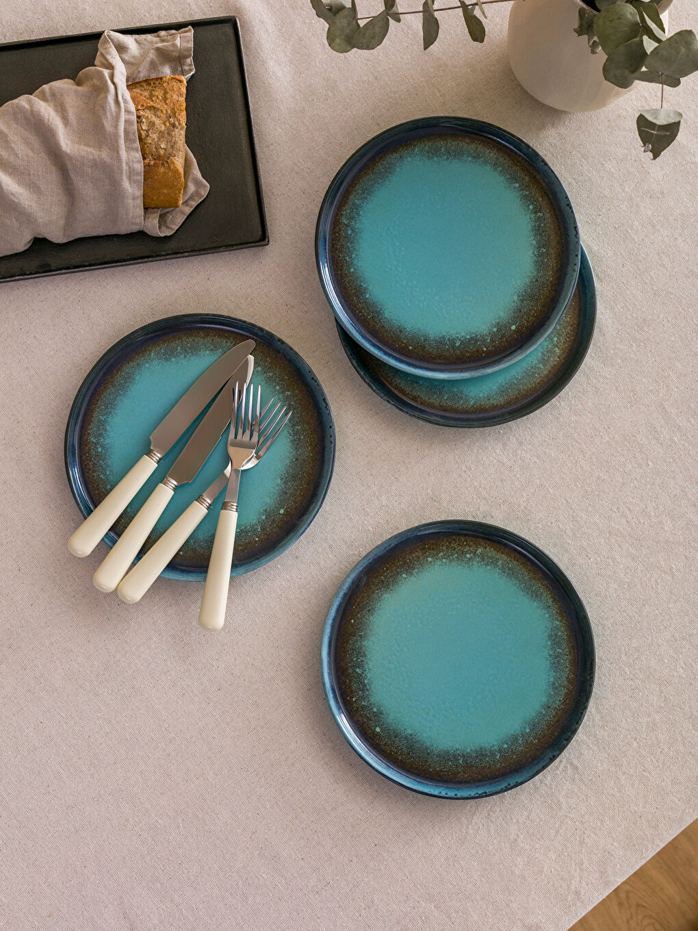 Karışık Baskılı Seramik Tabak 4'lü 22 cm-1