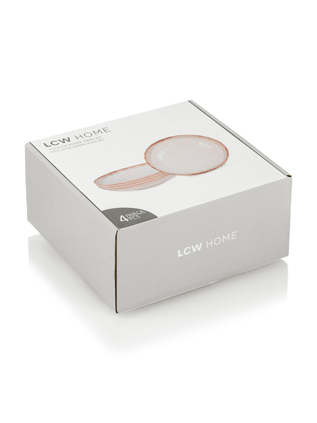 Pembe Baskılı Seramik Çukur Tabak 20 cm-3