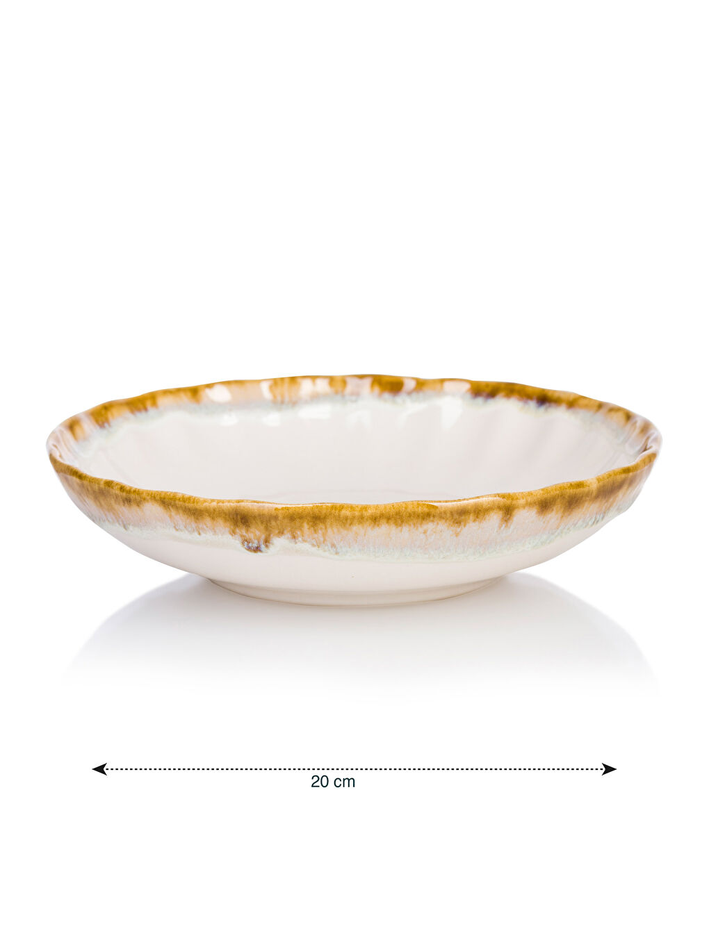 Pembe Baskılı Seramik Çukur Tabak 20 cm-4