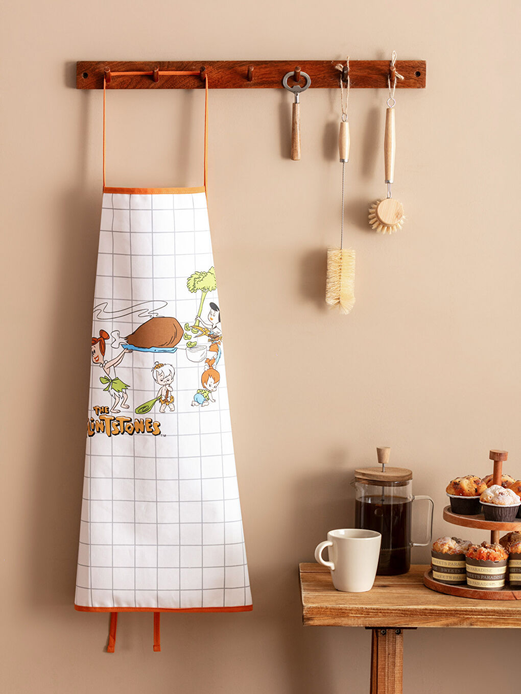 Karışık Taş Devri Baskılı Mutfak Önlüğü-1