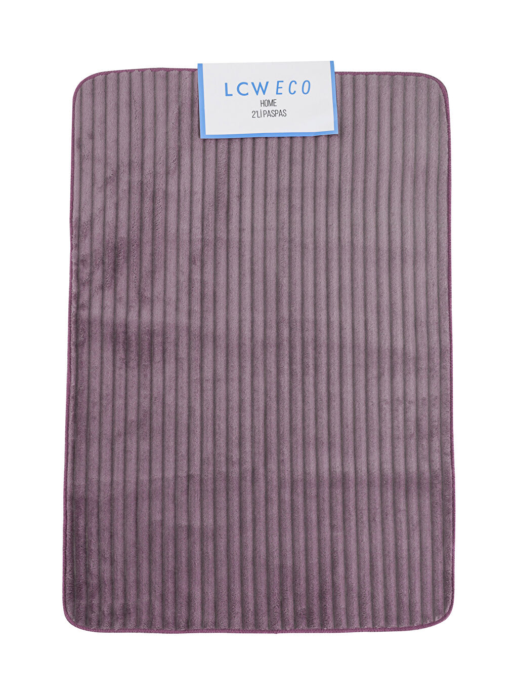 Bordo Çizgili Banyo Paspası Seti 2'li-4