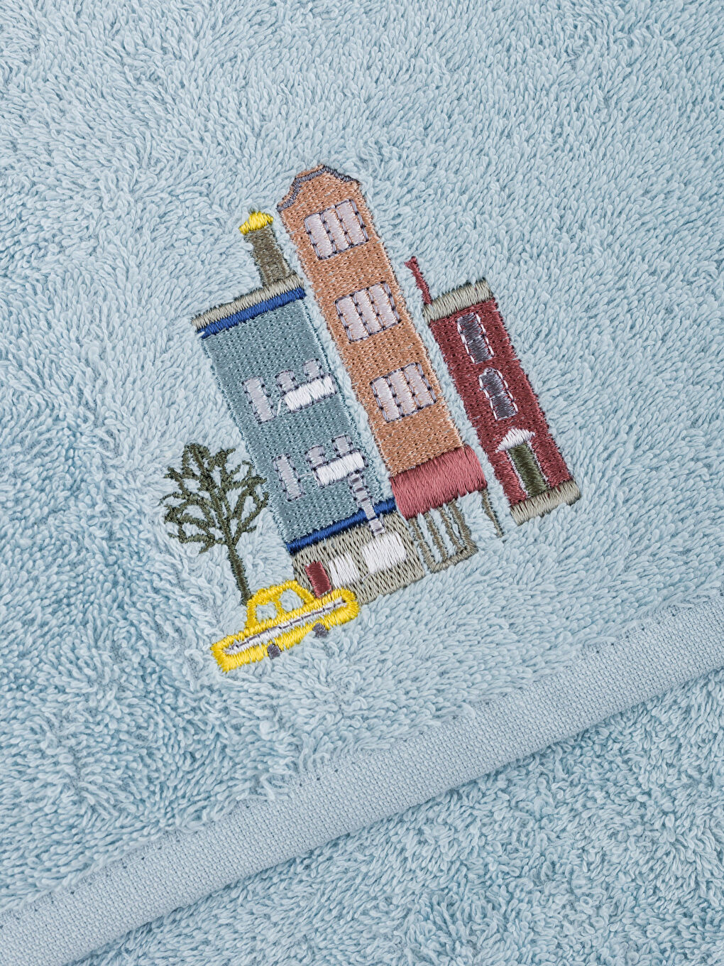 Mavi Nakışlı Yüz Havlusu 50x80 cm-3