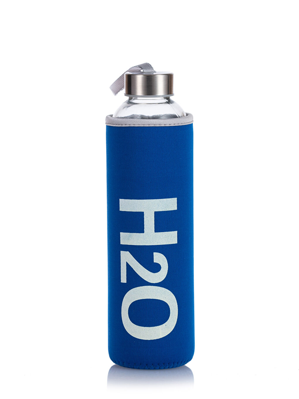 Mavi Yazı Baskılı Cam Matara 750 ml-3