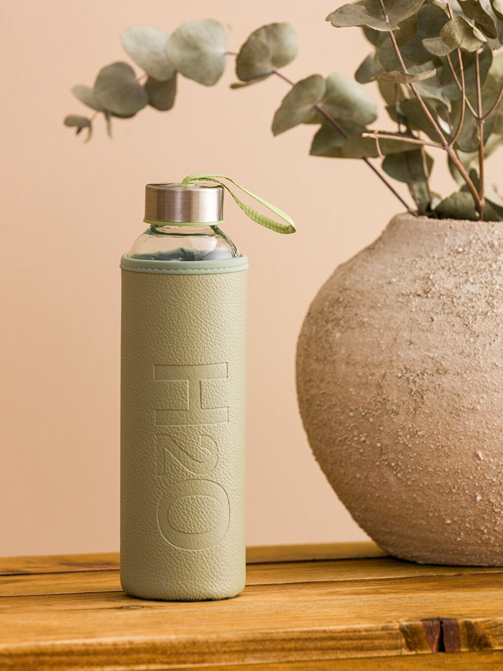 Haki Baskılı Kılıflı Cam Matara 500 ml