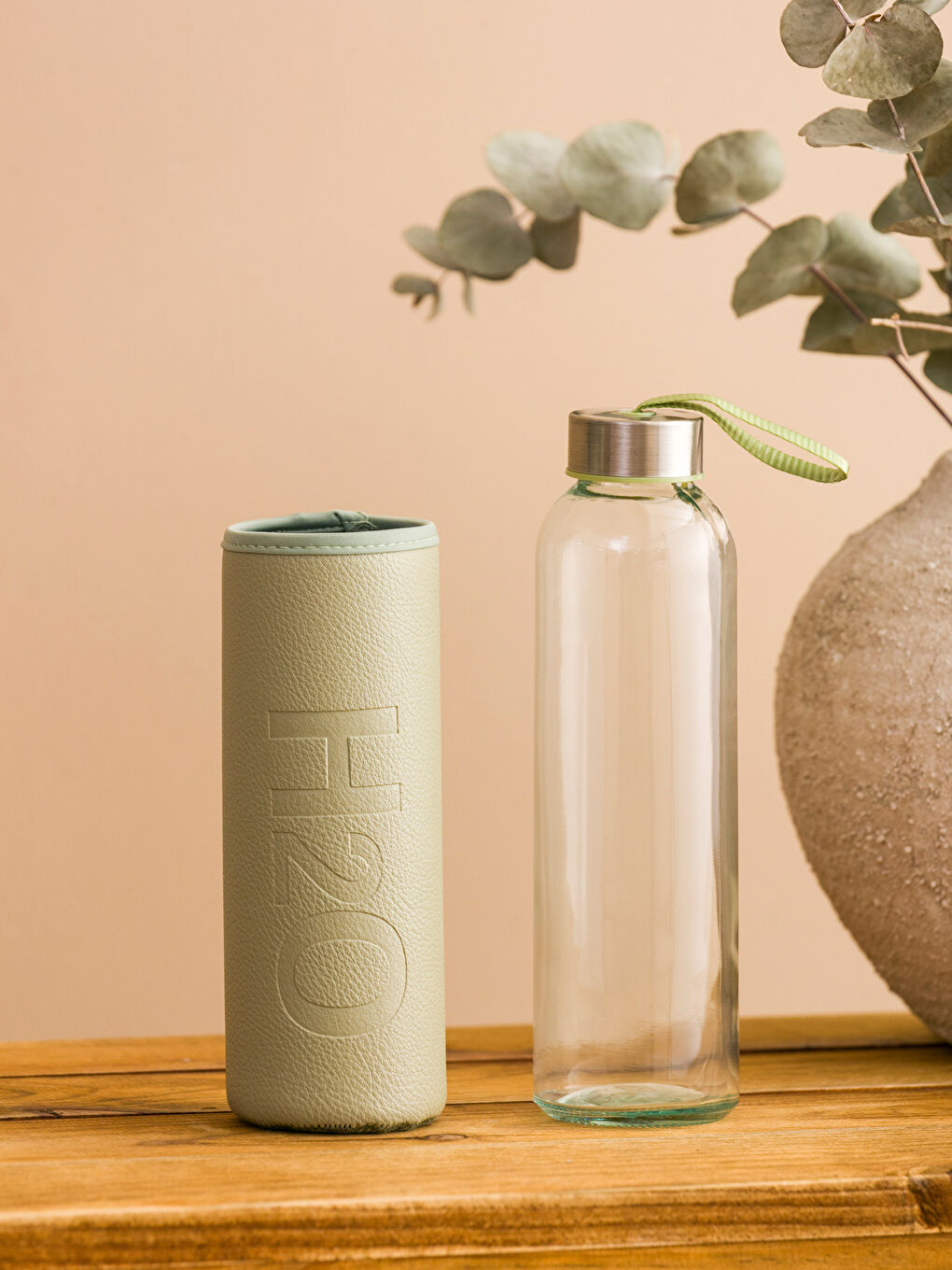 Haki Baskılı Kılıflı Cam Matara 500 ml-1