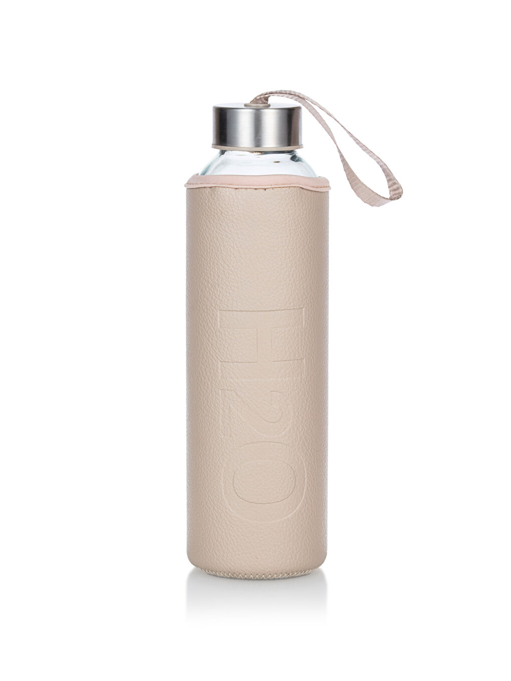 Bej Baskılı Kılıflı Cam Matara 500 ml-3