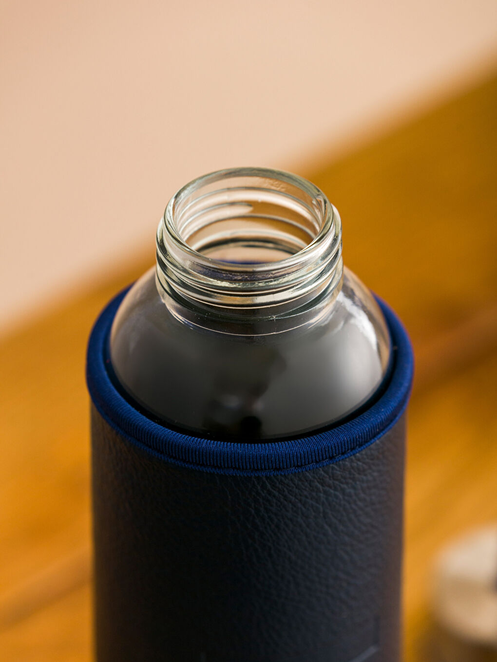 Lacivert Baskılı Kılıflı Cam Matara 500 ml-2