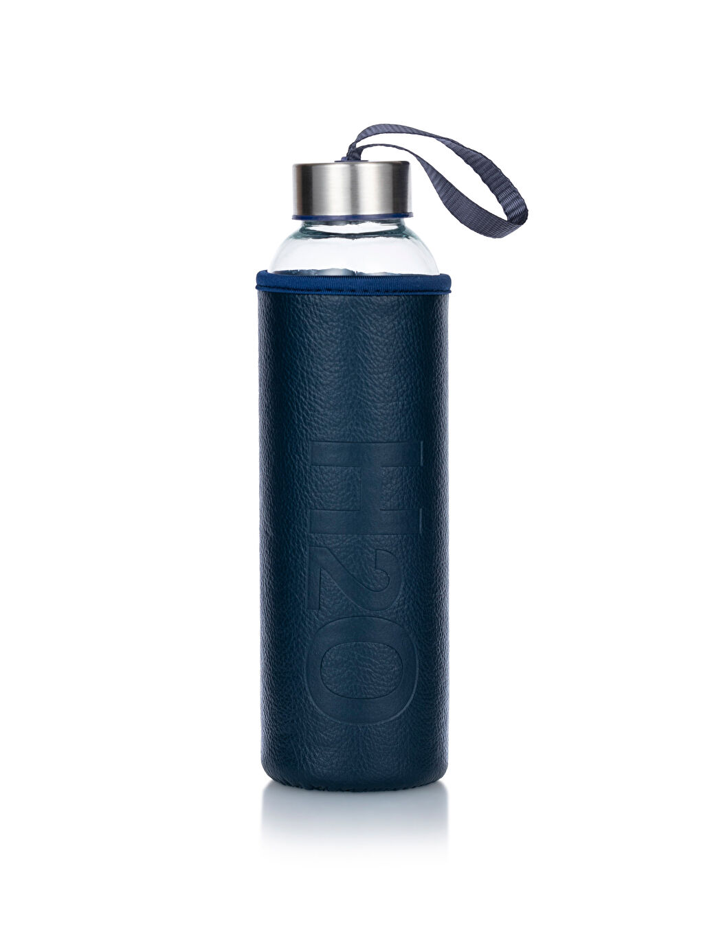 Lacivert Baskılı Kılıflı Cam Matara 500 ml-3