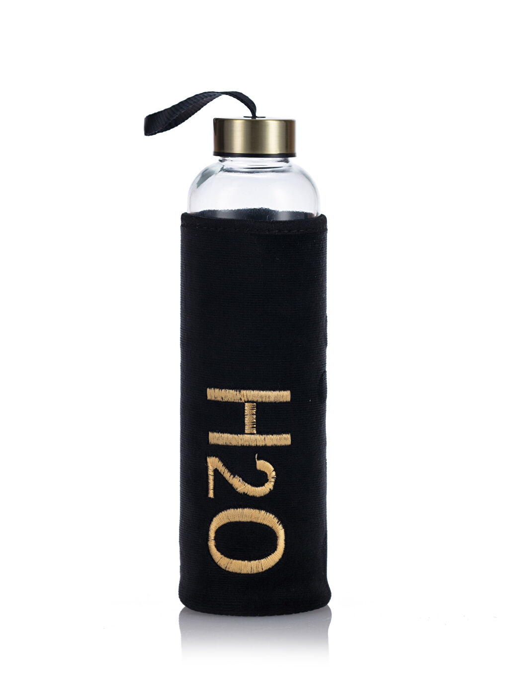 H2O Yeni Siyah Kılıflı Cam Matara 600 Ml - 3