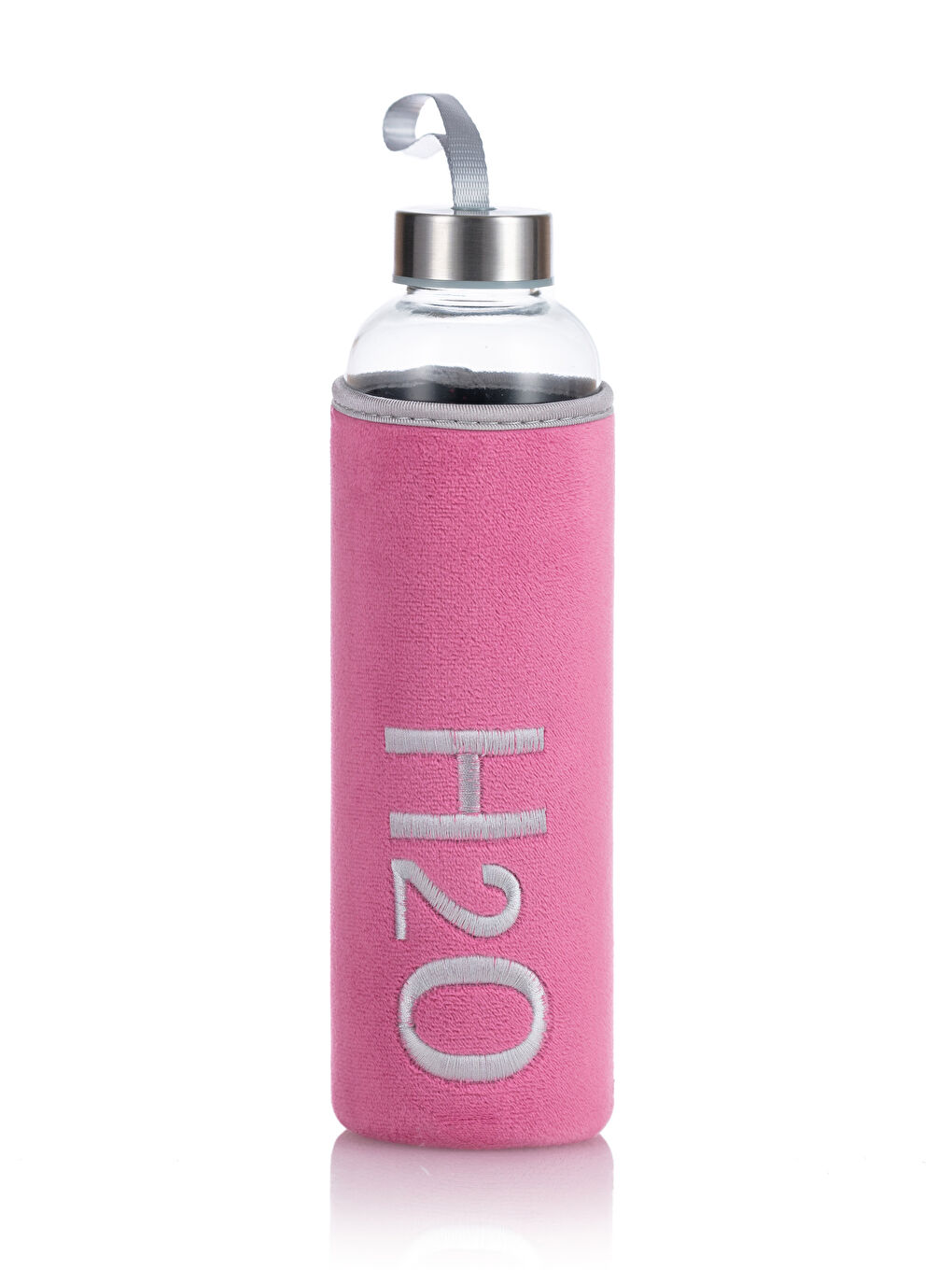 H2O Pembe Kılıflı Cam Matara 600 Ml - 3