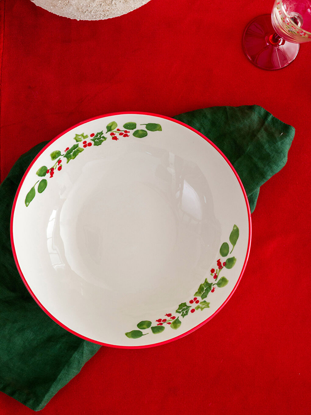 Karışık Çiçek Desenli Salata Kasesi 26 cm-1