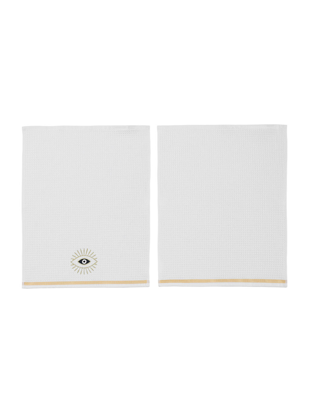 LCW HOME Eye Embroidered Tea Towel 2 Pack 40x50 cm -W3H968Z8-J5E
