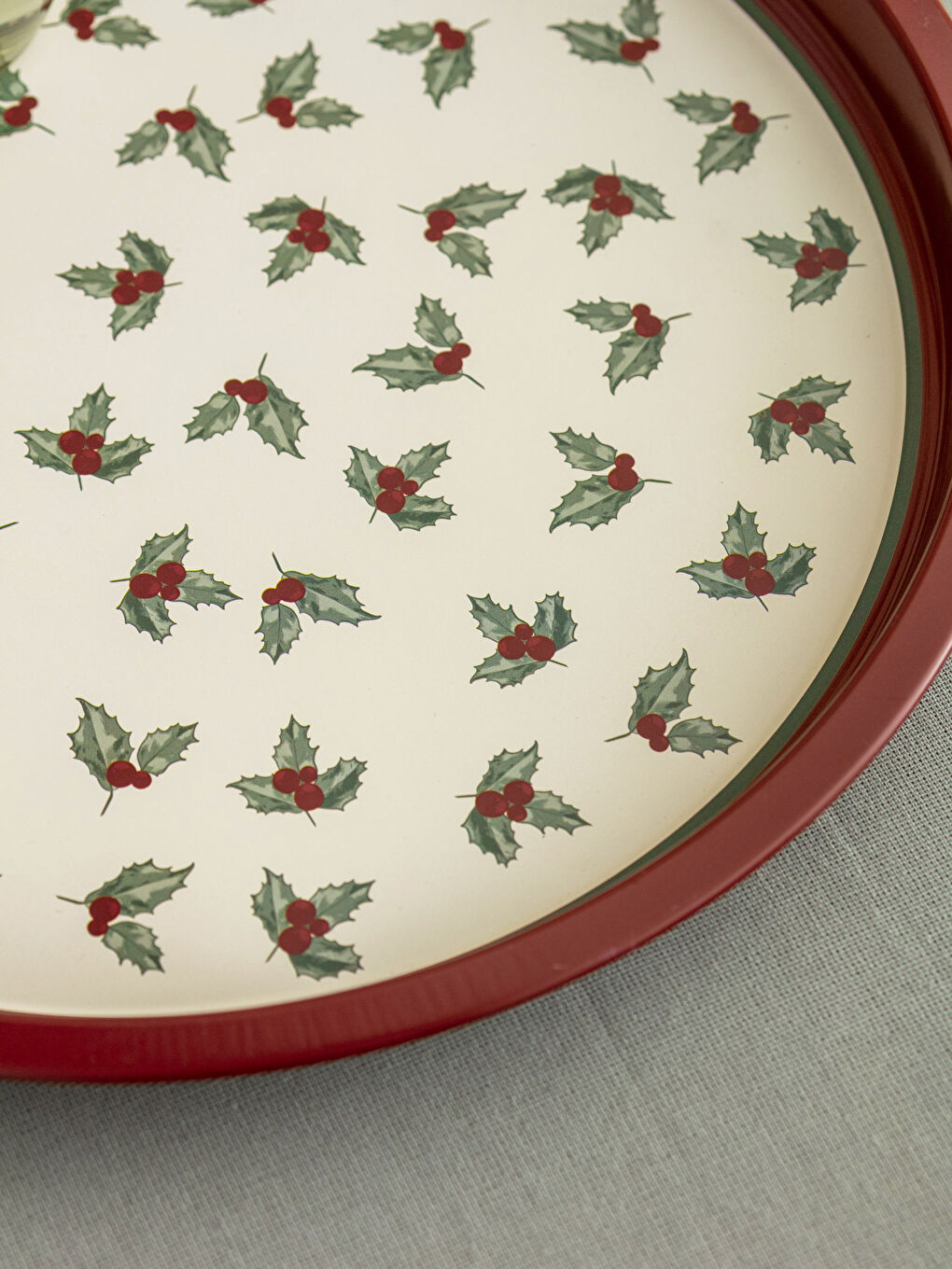 Leaf Patterned Metal Tray 33 Cm-2