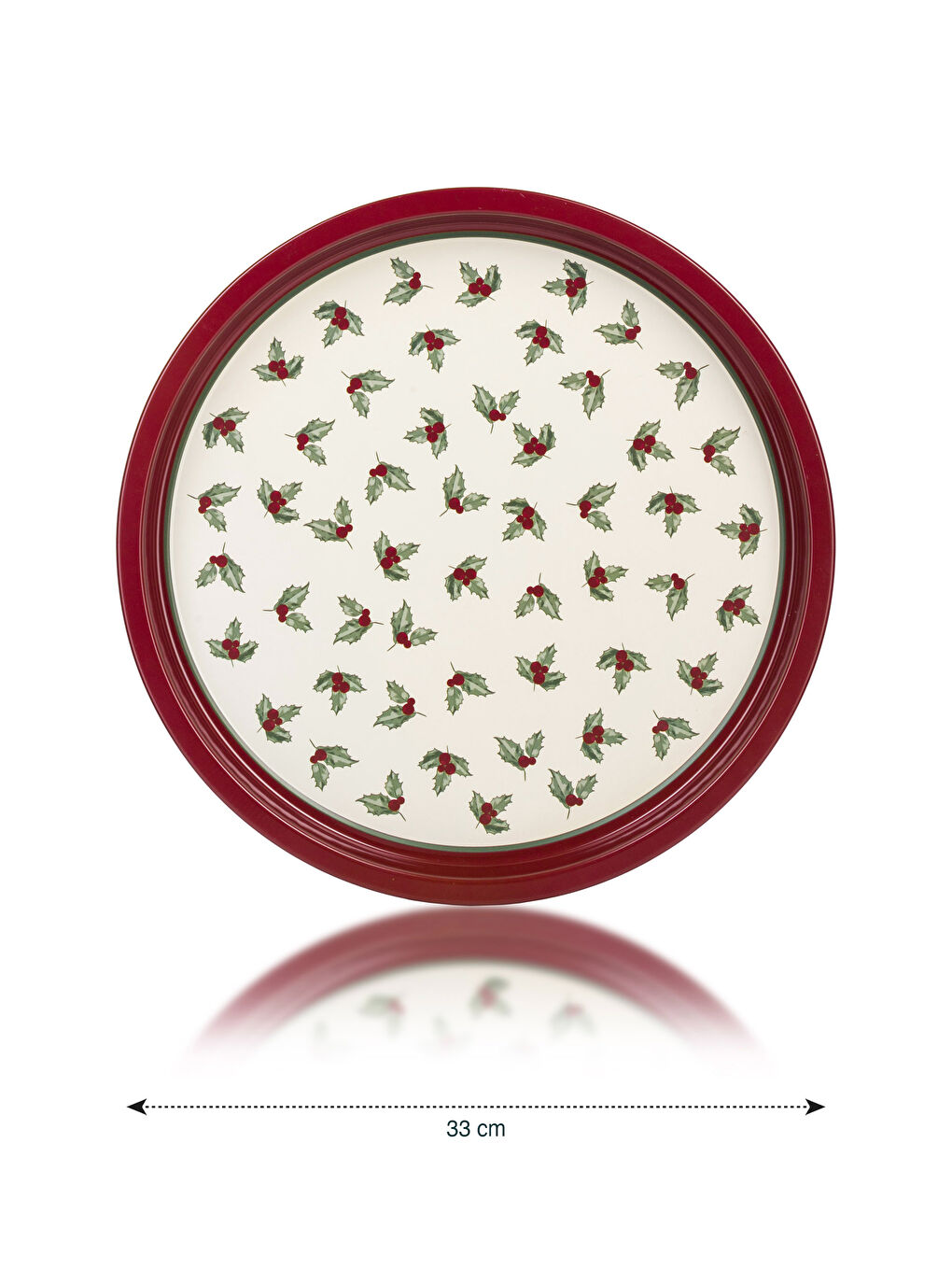 Leaf Patterned Metal Tray 33 Cm-3