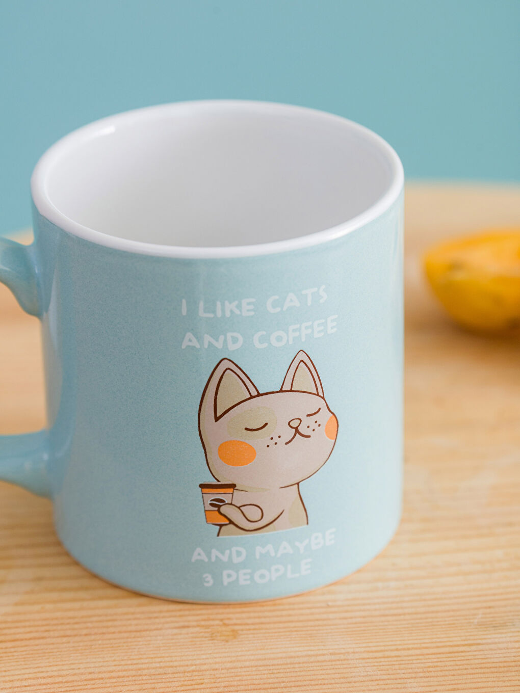 LCW HOME Cat Printed Ceramic Mug 320 ml -W3HB65Z8-F9C