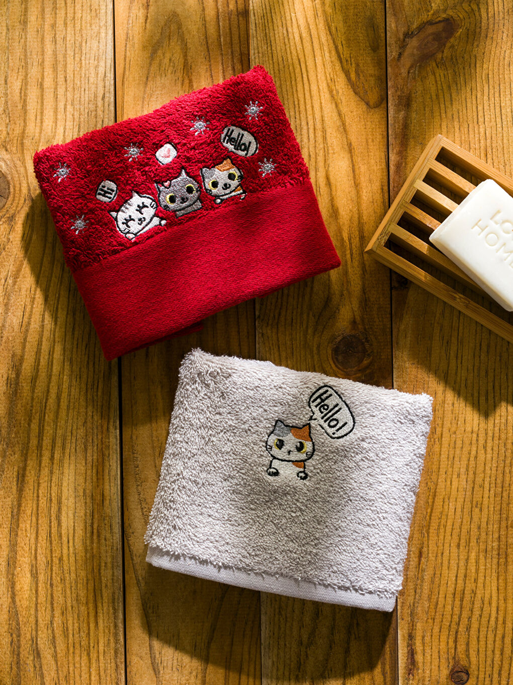 LCW HOME Embroidered Hand Towel 2 Pack 30x50 Cm -W3HE92Z8-HLG