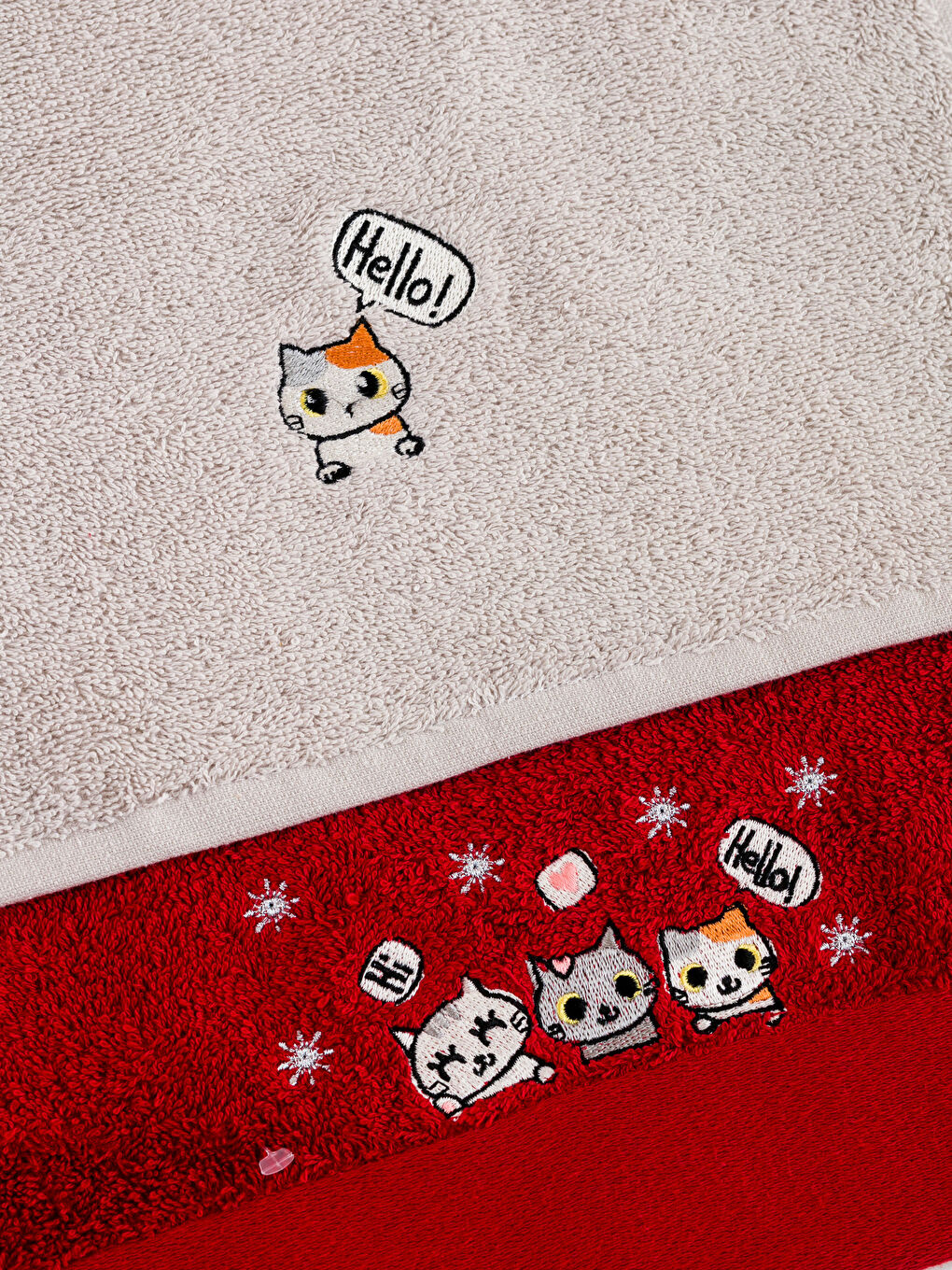 LCW HOME Embroidered Hand Towel 2 Pack 30x50 Cm -W3HE92Z8-HLG